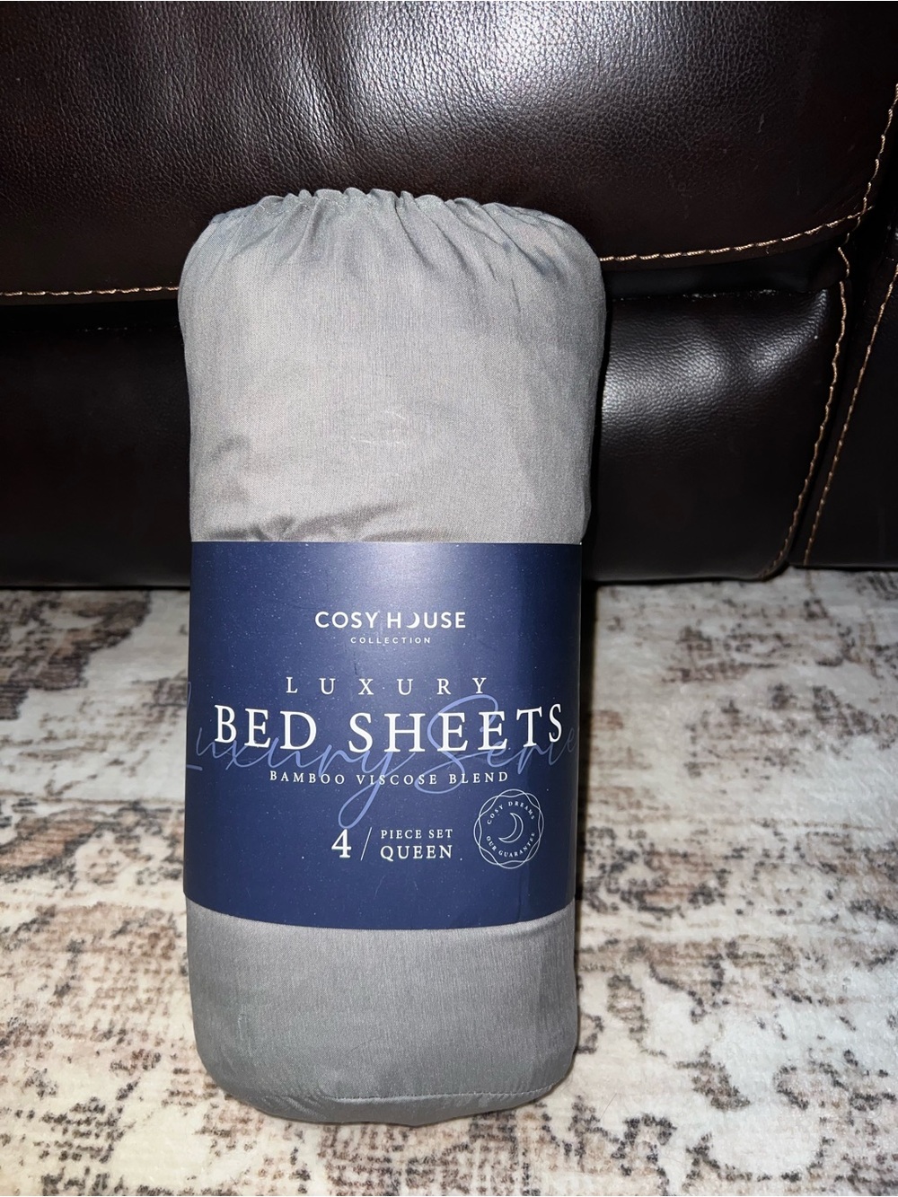 Luxury Gray Bed Sheets - Queen 4-Piece Set